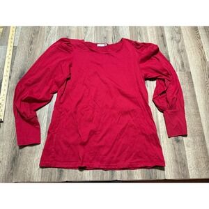 Doruse Shirt Women's Size Medium Red Crewneck Long Sleeve Shirt
